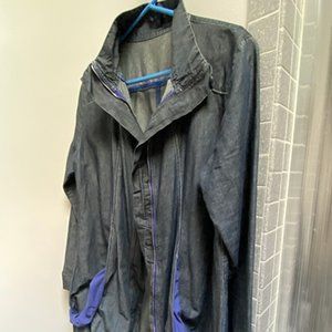 Sarah Pacini Long Denin Utility Jacket, Size T2